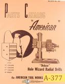 American Tool Works-American Tool 17\" x 60, 17x80 21x80, Lathe Instruction Parts and Wiring Manual-17 x 80-17\" x 60\"-21\" x 80\"-05